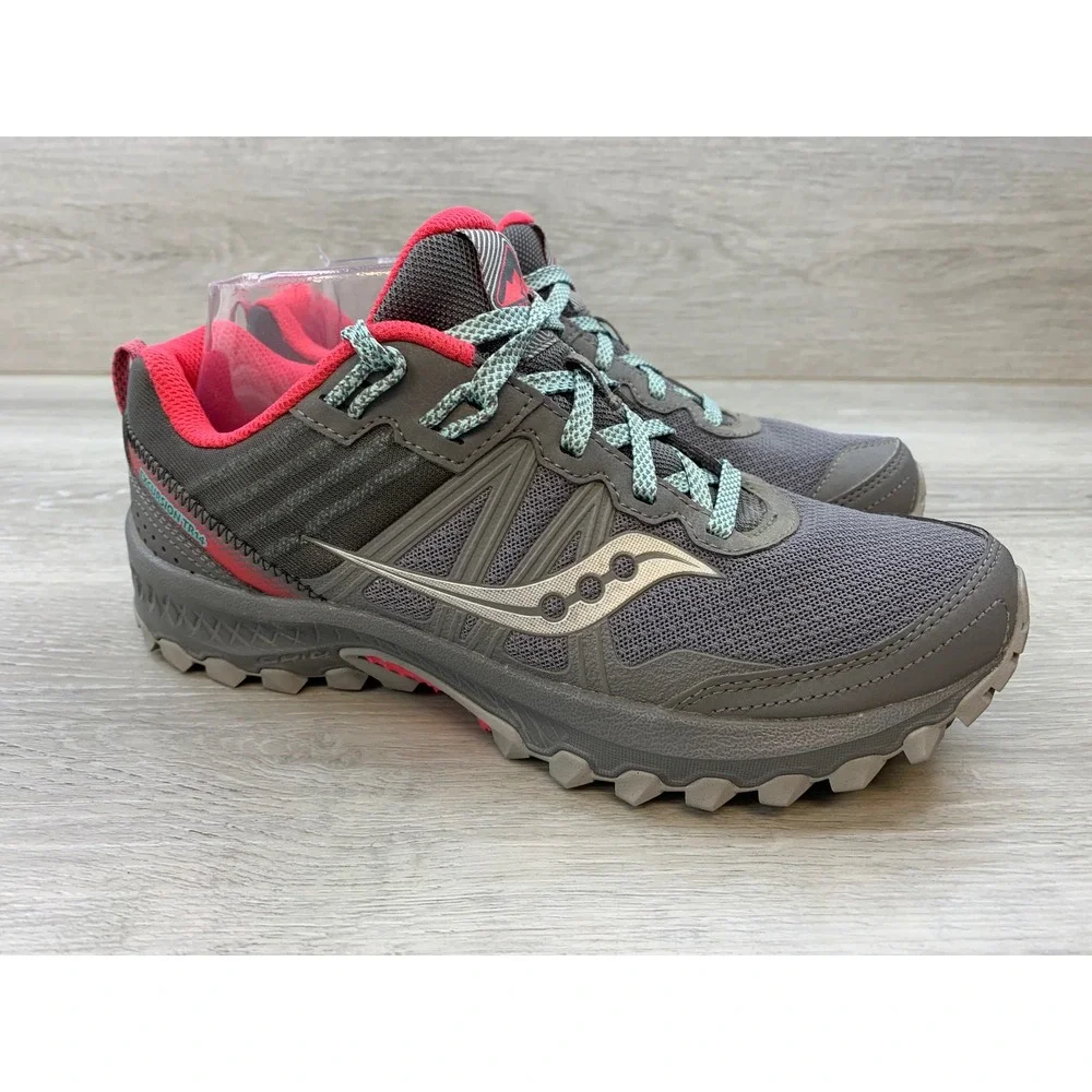 Saucony Excursion Women's 8.5 W Trail Running Shoes Grey Pink Athletic Shoes